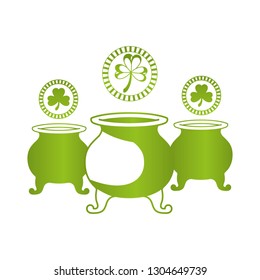 leprechaun cauldron isolated icon