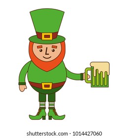 leprechaun character holding green beer