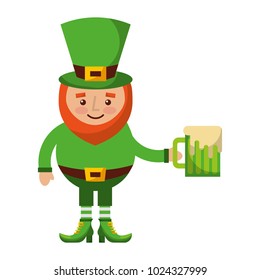 leprechaun character holding green beer