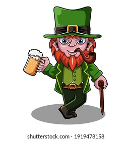 Leprechaun chibi mascot logo design