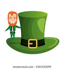 leprechaun with classical hat saint patrick character