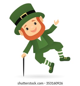 Leprechaun clicking his heels together