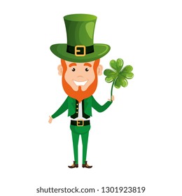 leprechaun with clover saint patrick character