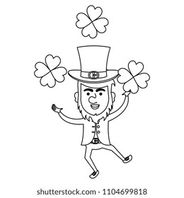 leprechaun with clovers leafs avatar character icon