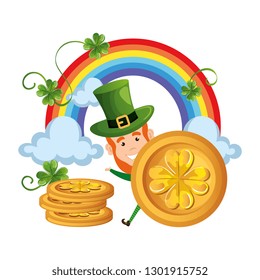 leprechaun with coins saint patrick character