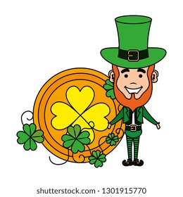 leprechaun with coins saint patrick character
