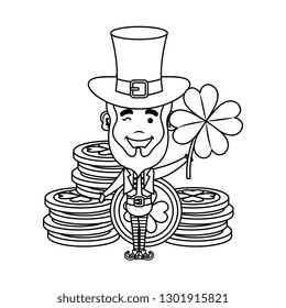 leprechaun with coins saint patrick character