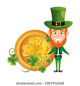 leprechaun with coins saint patrick character