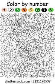 Leprechaun color by number game for children vector illustration