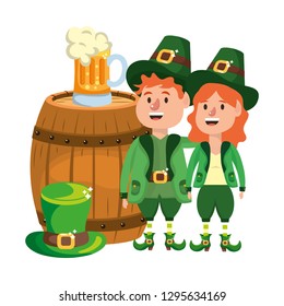 leprechaun couple with barrel