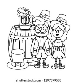 leprechaun couple with barrel