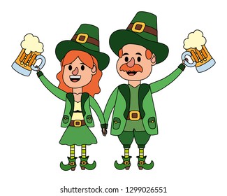 leprechaun couple with beer