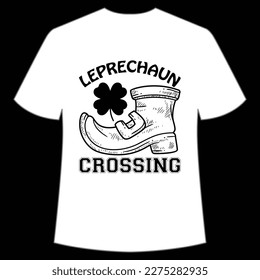 Leprechaun Crossing St. Patrick's Day Shirt Print Template, Lucky Charms, Irish, everyone has a little luck Typography Design