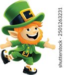 A leprechaun cute Irish St Patricks Day cartoon character 