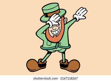 Leprechaun Dancing Vector Print Eps