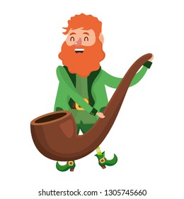 leprechaun dwarf male holding pipe