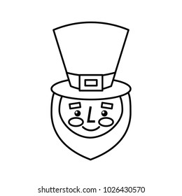 leprechaun face with beard green hat for st. patricks day