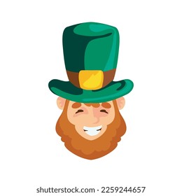 leprechaun face design over white
