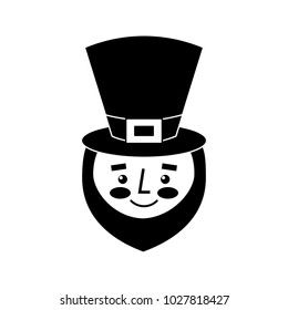 leprechaun face with red beard green hat for st. patricks day