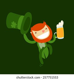 leprechaun flat character. vector illustration