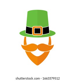 Leprechaun flat icon vector illustration. Leprechaun icon design isolated on white background. St. Patricks Day vector illustration. St. Patrick's Day vector icon trendy flat symbol.