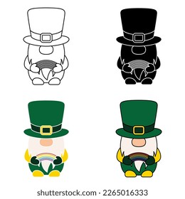 Leprechaun in flat style isolated