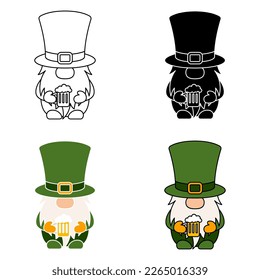 Leprechaun in flat style isolated