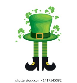 leprechaun foots with hat saint patrick character