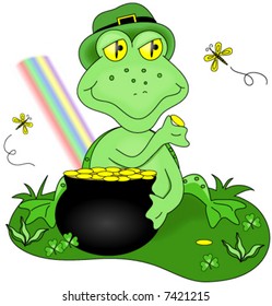 Leprechaun frog vector.