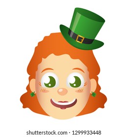 leprechaun girl face character