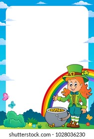 Leprechaun girl theme frame 1 - eps10 vector illustration.