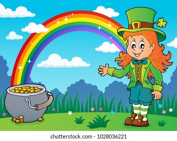 Leprechaun girl theme image 4 - eps10 vector illustration.