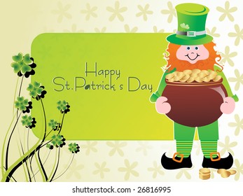 leprechaun with gold coins earthenware