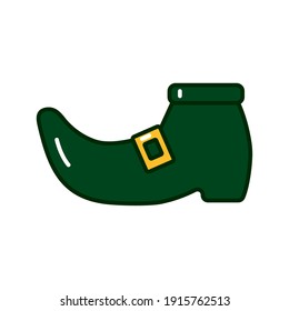 leprechaun green boot flat style icon vector illustration design