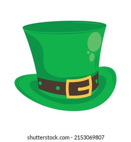 leprechaun green hat icon flat