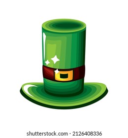 leprechaun green hat icon isolated