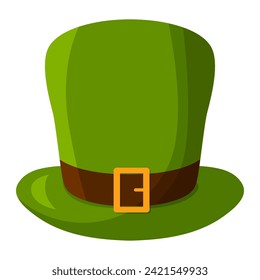 Icono de sombrero verde Leprechaun aislado en fondo blanco. Elemento de celebración del día de Patrick. Ilustración del vector