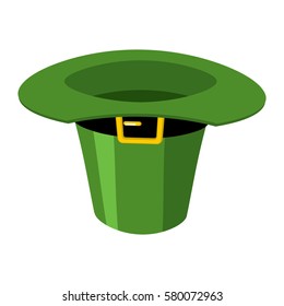 Leprechaun Green hat isolated. St. Patrick's Day national holiday. Hat Magic Dwarf in Ireland.Traditional Irish Festival

