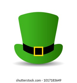 Leprechaun green hat vector icon on white background