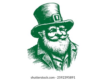 leprechaun hand drawn sketch vector