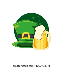 leprechaun hat with beer in jar