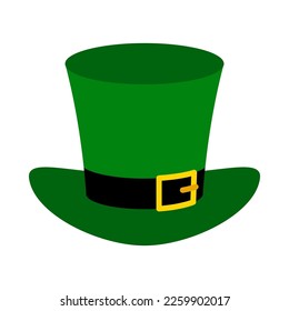 Leprechaun hat. Cartoon element of Irish beer festival St Patrick's day. Vector Illustration.
