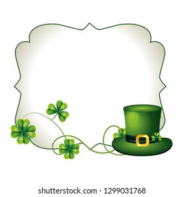 leprechaun hat clover frame