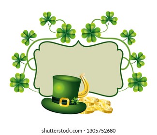 leprechaun hat clover frame fortune