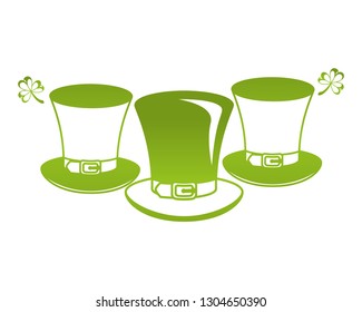 leprechaun hat with clover isolated icon