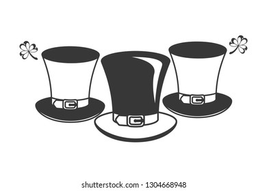 leprechaun hat with clover isolated icon