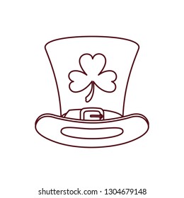 leprechaun hat with clover isolated icon