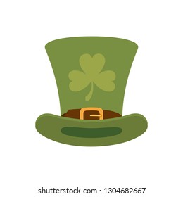 leprechaun hat with clover isolated icon