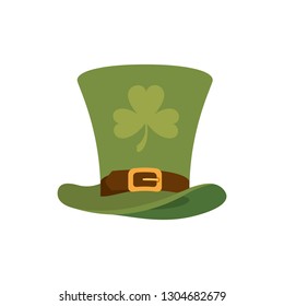 leprechaun hat with clover isolated icon