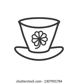 leprechaun hat with clover isolated icon